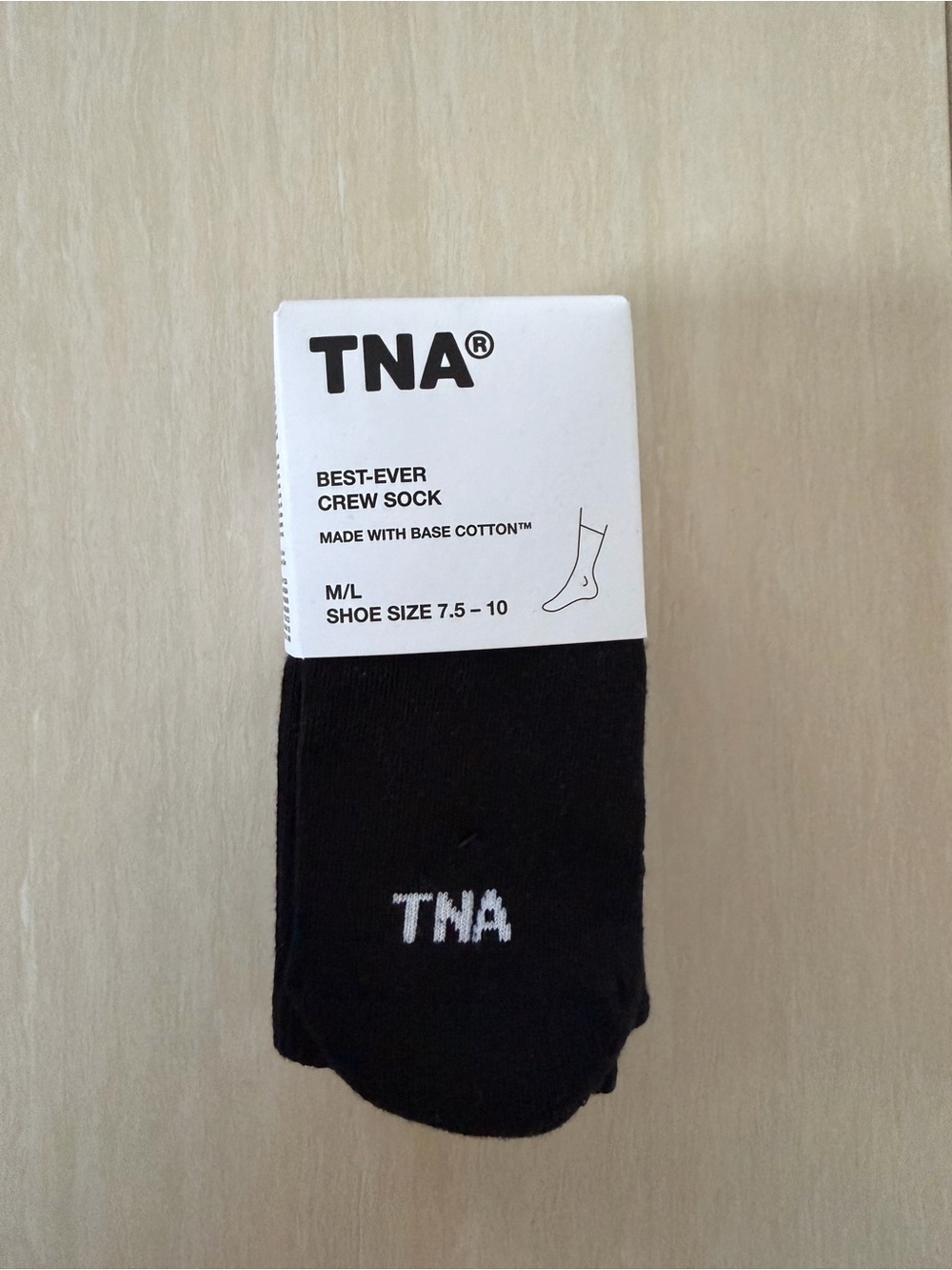 TNA Black Crew Socks with White Logo